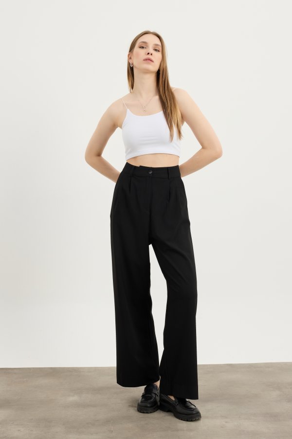 Siyah Wide Leg Pantolon - Görsel 2